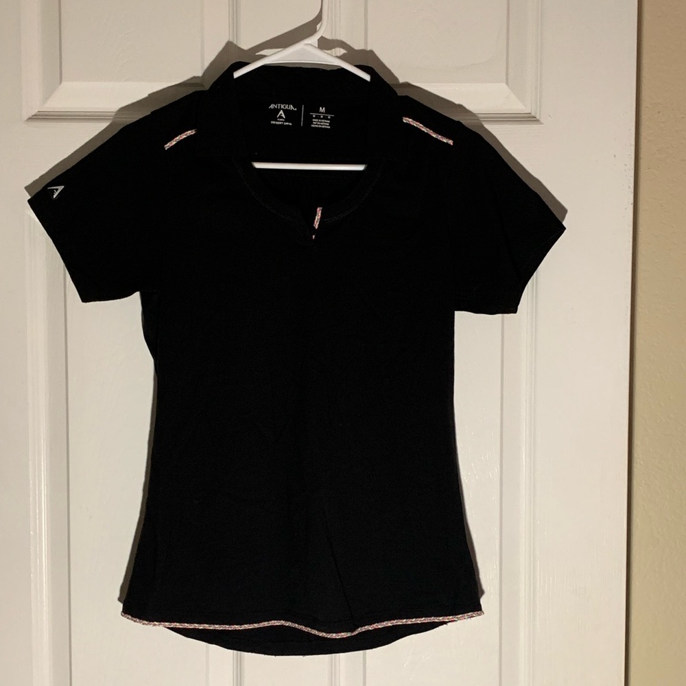 Antigua Black Golf Top